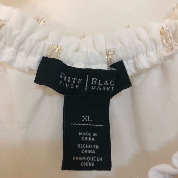 WHBM White Grecian Dress w/ gold detail. Size XL - Picture 2 of 4